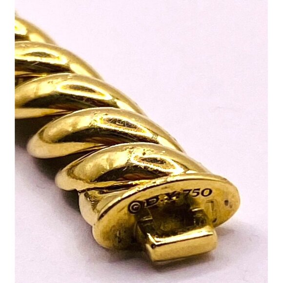 David Yurman Sculpted 18K Yellow Gold  Bracelet 8mm Wide - Picture 4 of 13